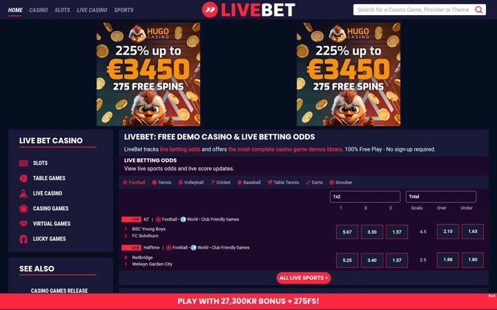 Screenshot of livebet.com