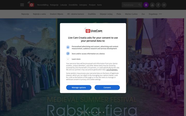 Screenshot of livecamcroatia.com