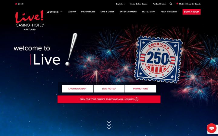 Screenshot of livecasinohotel.com