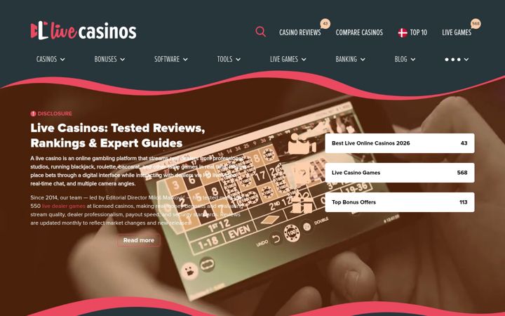 Screenshot of livecasinos.com