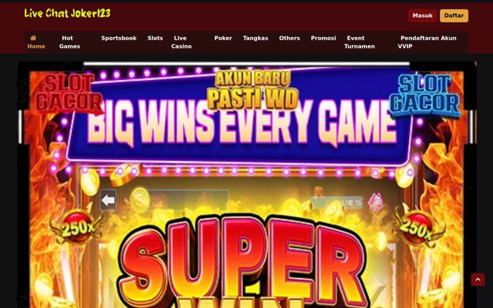 Screenshot of livechatjoker123.com