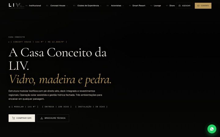 Screenshot of livecohabitats.com.br