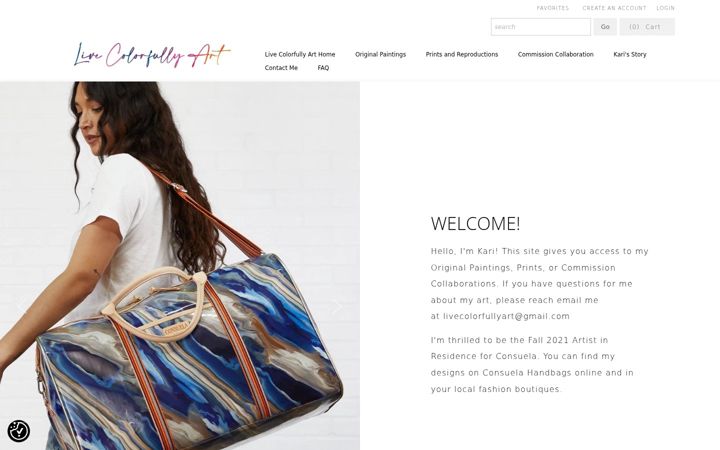 Screenshot of livecolorfullyart.com