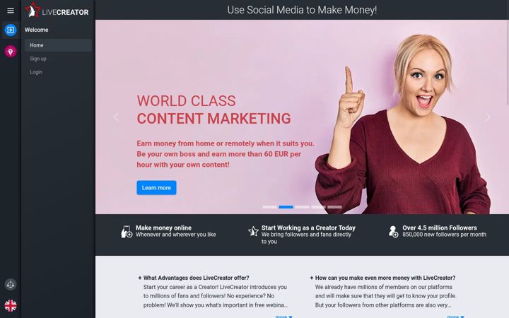 Screenshot of livecreator.com