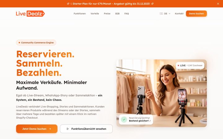 Screenshot of livedealz.com