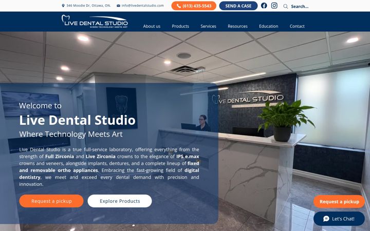 Screenshot of livedentalstudio.com