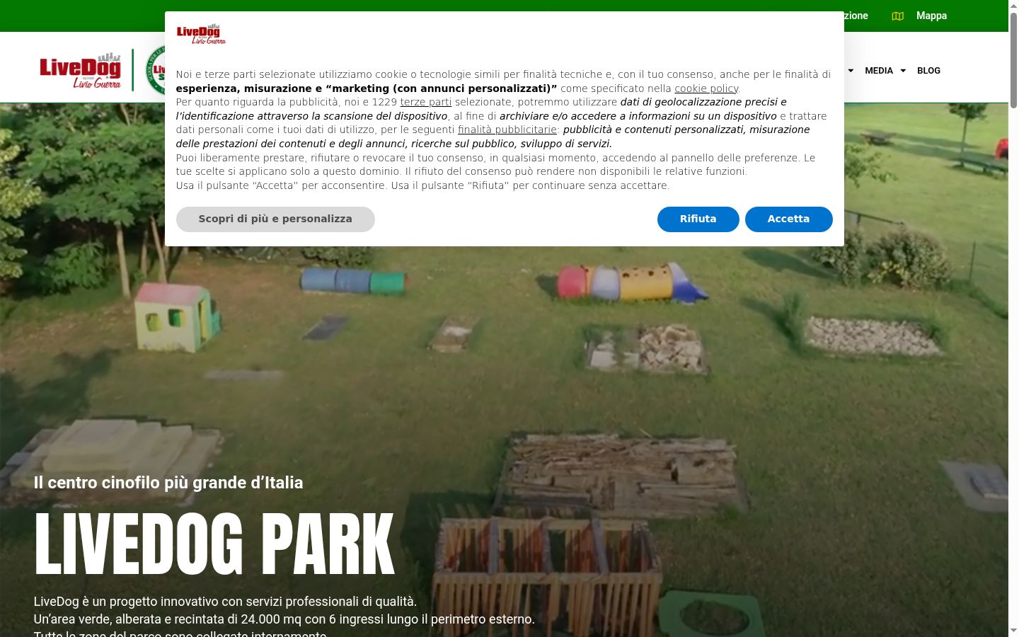 Screenshot of the consent banner shown before any interaction