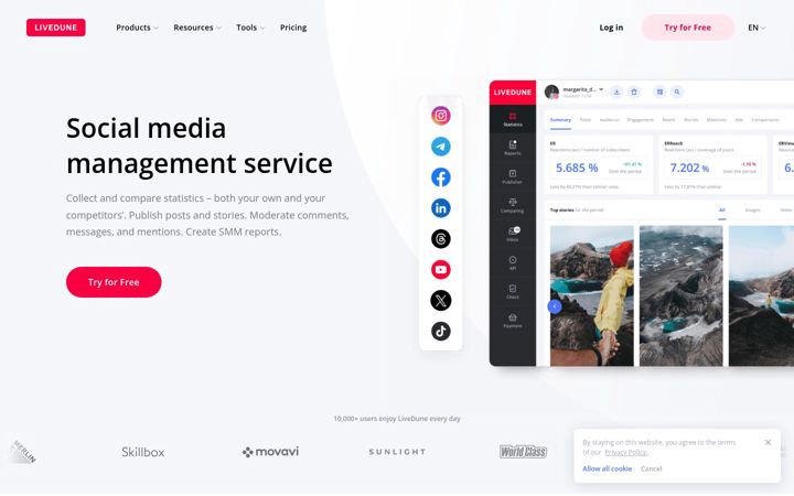 Screenshot of livedune.com