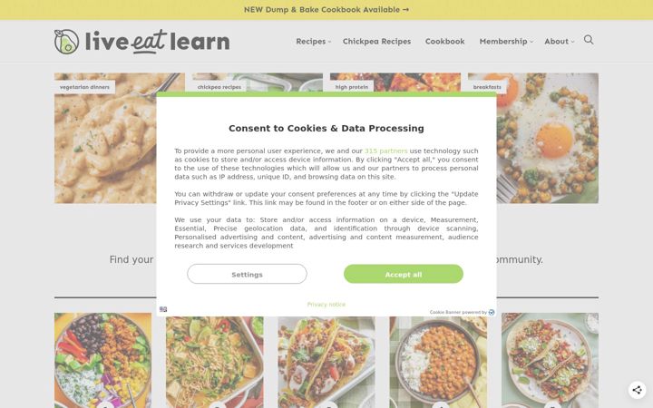 Screenshot of liveeatlearn.com