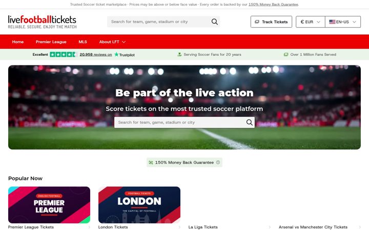 Screenshot of livefootballtickets.com