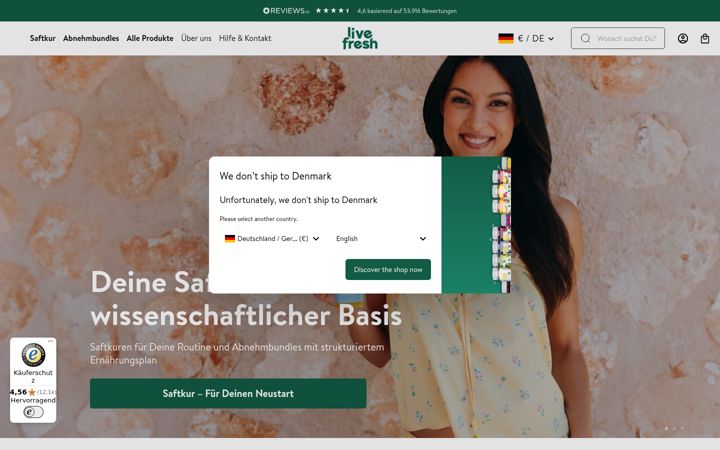 Screenshot of livefresh.de