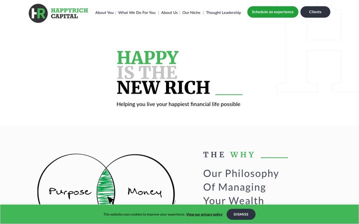 Screenshot of livehappyrich.com