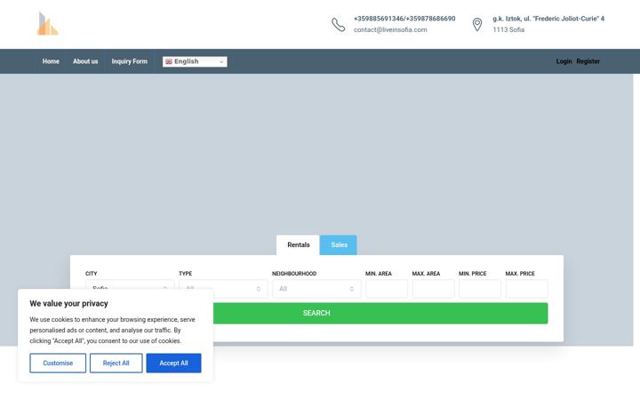 Screenshot of liveinsofia.com