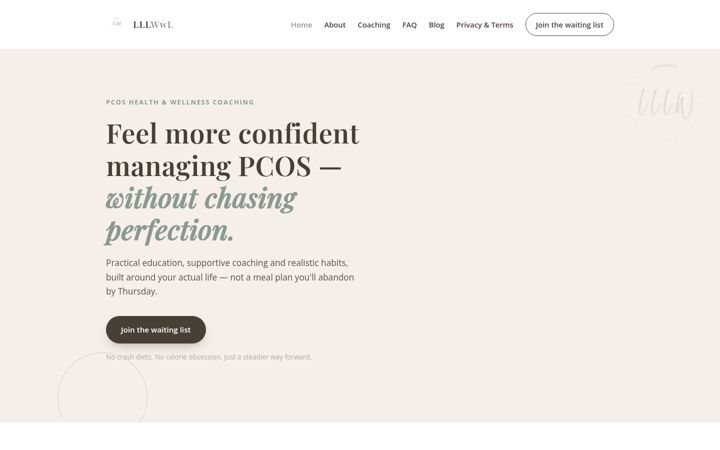 Screenshot of livelifelovewellness.co.uk