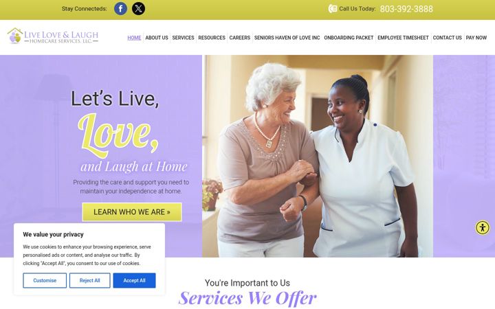 Screenshot of livelovelaughhcs.com