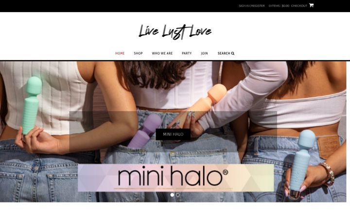Screenshot of livelustlove.com
