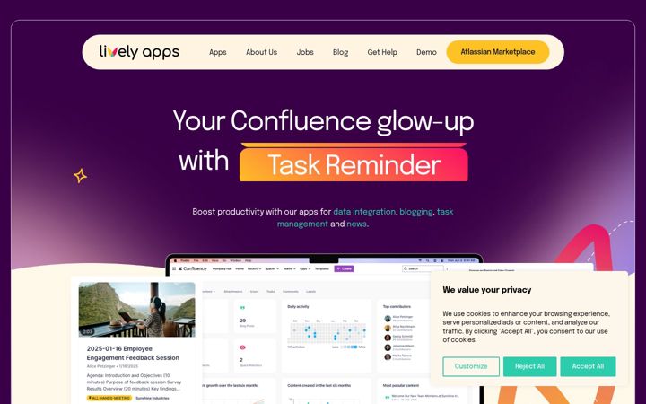 Screenshot of livelyapps.com