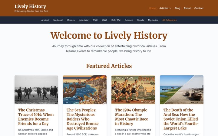 Screenshot of livelyhistory.com