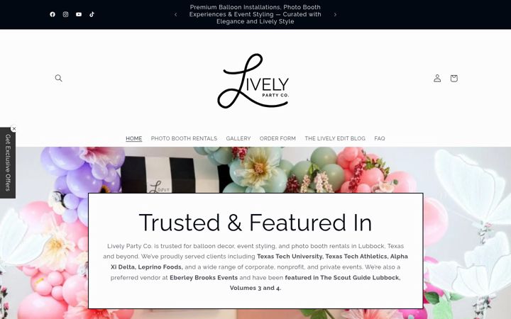 Screenshot of livelypartyco.com