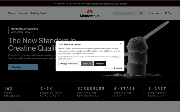 Screenshot of livemomentous.com