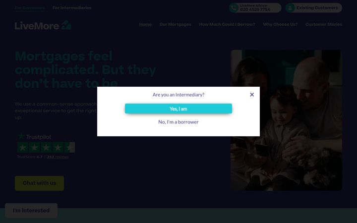Screenshot of livemoremortgages.com