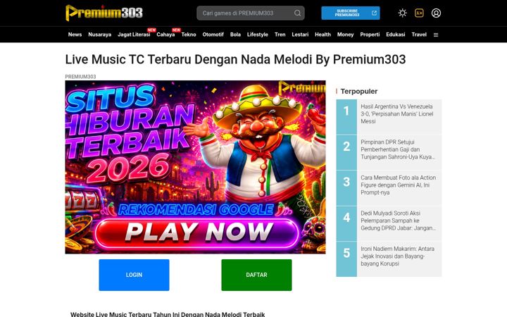 Screenshot of livemusictc.com