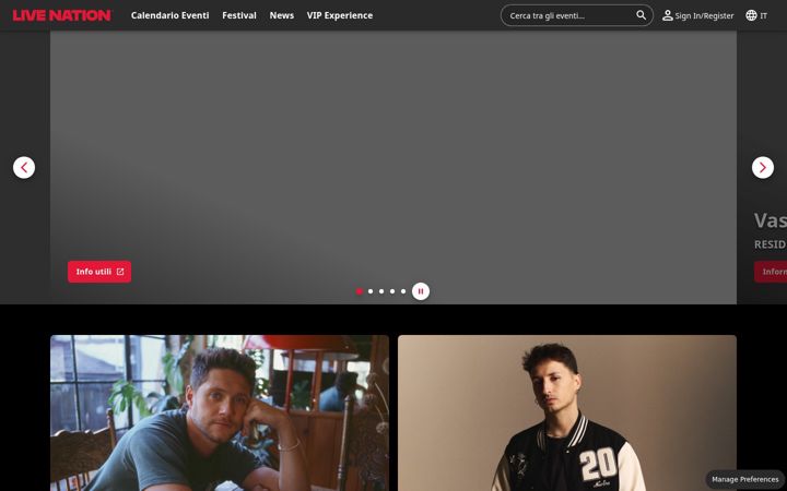 Screenshot of livenation.it