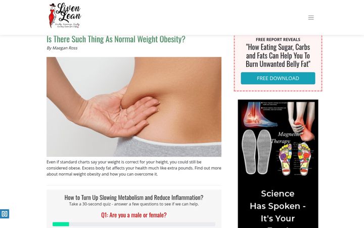 Screenshot of livenlean.com
