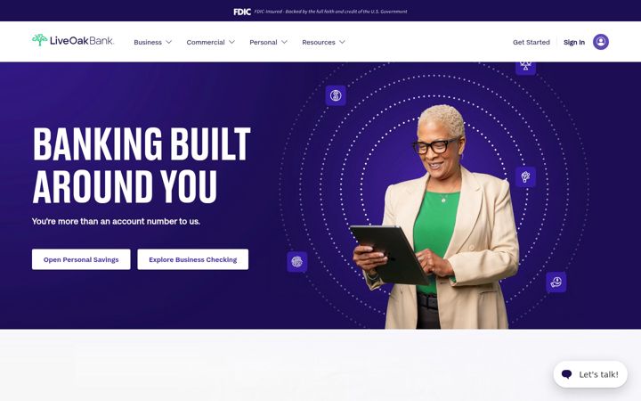 Screenshot of liveoak.bank