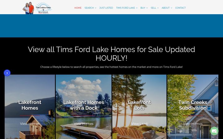 Screenshot of liveontimsfordlake.com