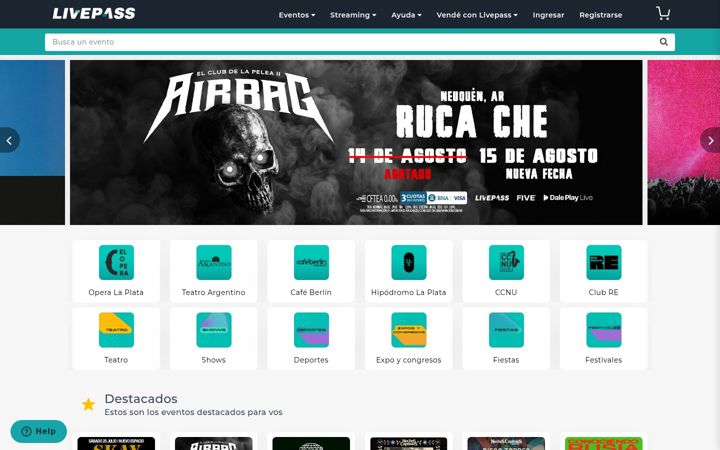 Screenshot of livepass.com.ar