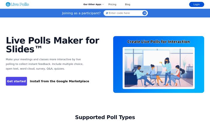 Screenshot of livepolls.app