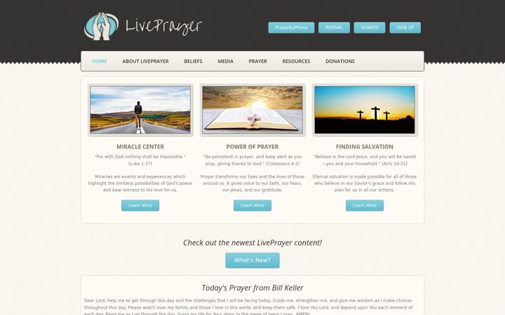 Screenshot of liveprayer.com
