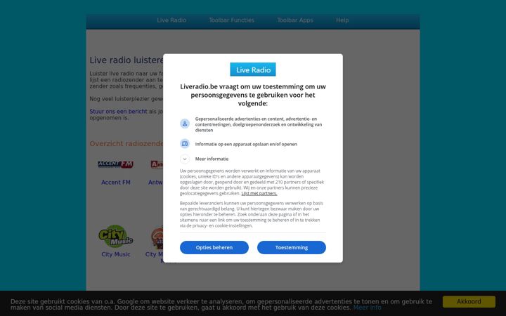Screenshot of liveradio.be