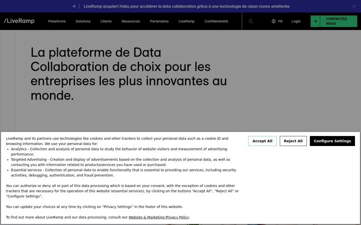 Screenshot ta' liveramp.fr
