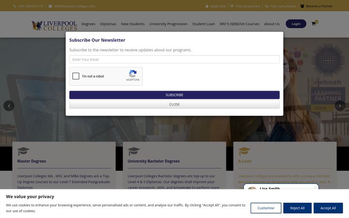 Screenshot of liverpool-colleges.com