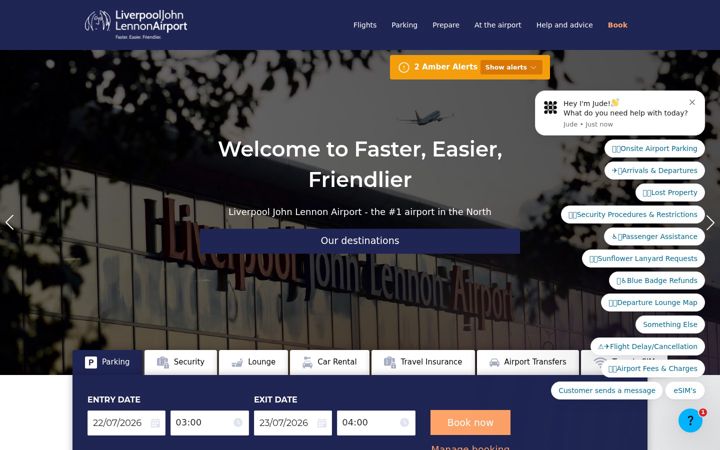 Screenshot of liverpoolairport.com