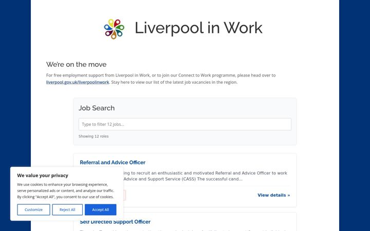 Screenshot of liverpoolinwork.co.uk