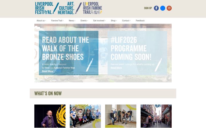 Screenshot of liverpoolirishfestival.com