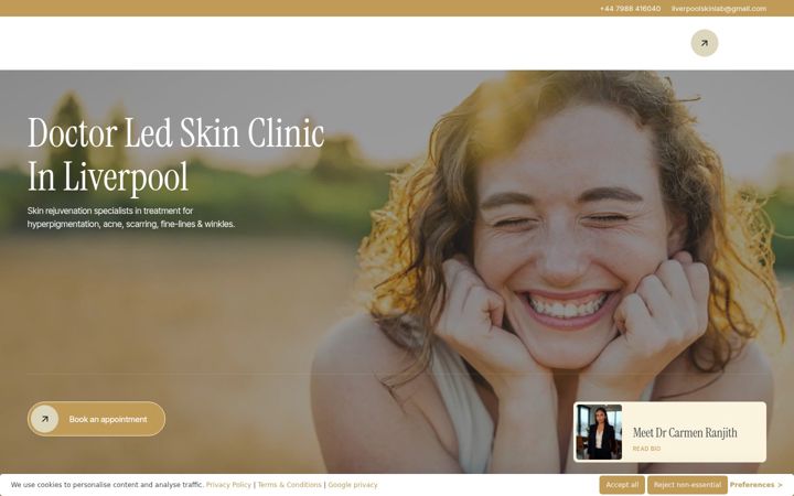 Screenshot of liverpoolskinlab.com