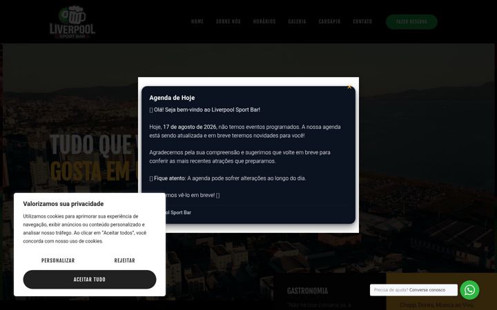 Screenshot of liverpoolsportbar.com.br