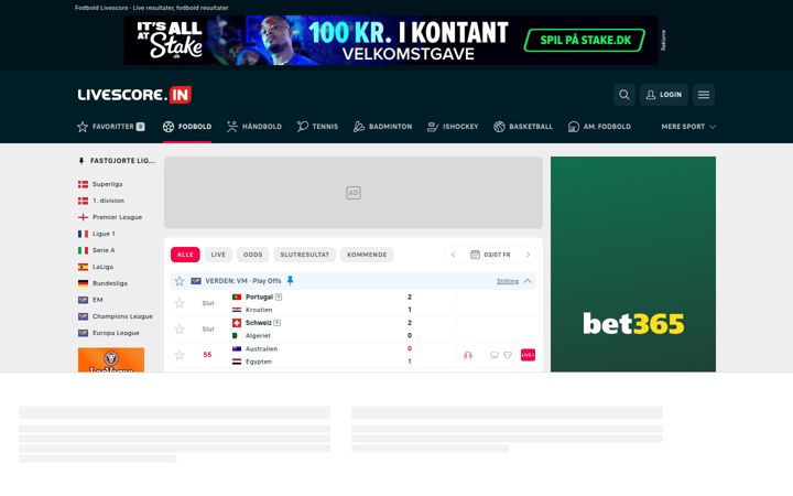 Screenshot of livescore.in
