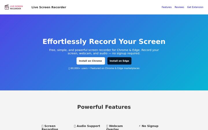 Screenshot of livescreenrecorder.com