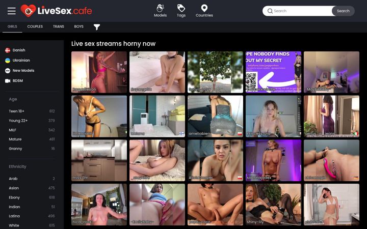 Screenshot of livesex.cafe
