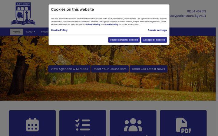 Screenshot of liveseyparishcouncil.gov.uk