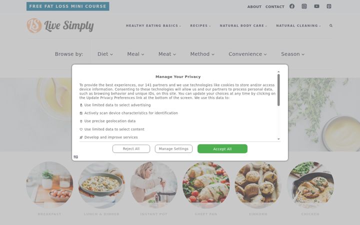 Screenshot of livesimply.me