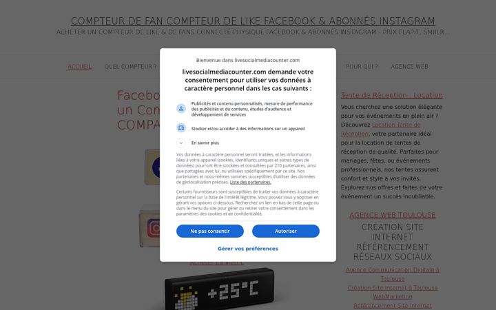 Screenshot of livesocialmediacounter.com