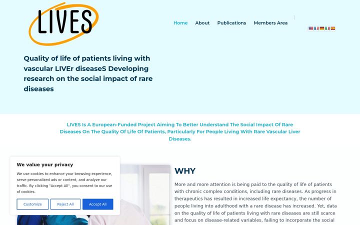 Screenshot of livesproject.eu