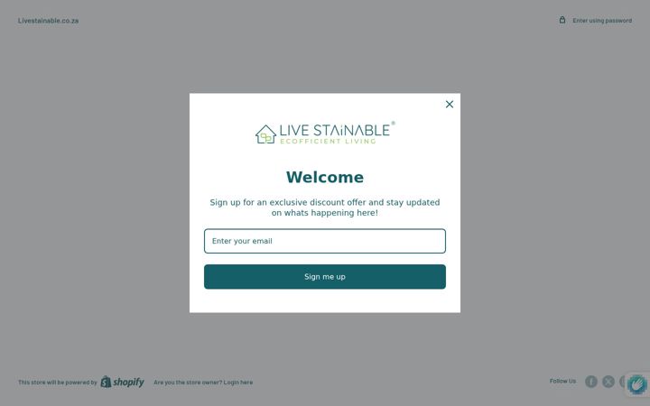 Captura de pantalla de livestainable.co.za