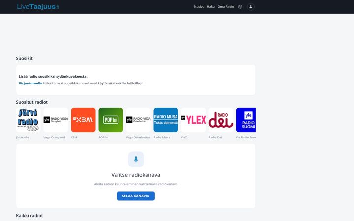 Screenshot of livetaajuus.fi